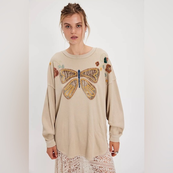Free People Tops - Free People Velvet Wings Long Sleeve